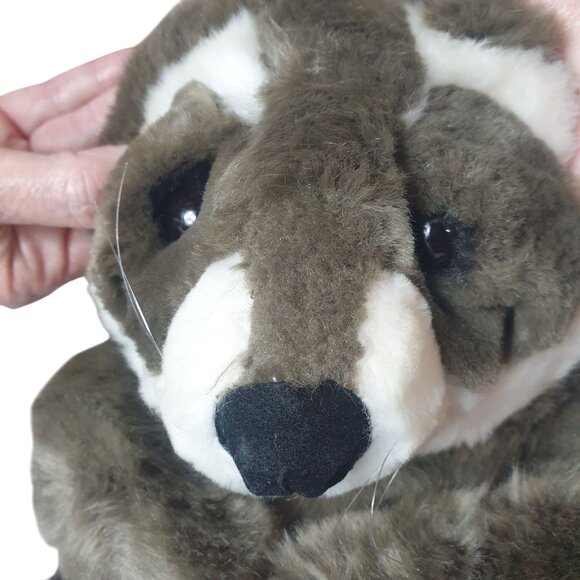 Beta Toys Realistic Raccoon Plush 21.5" Sammy Stuffed Animal So Soft Lifelike - Picture 3 of 8